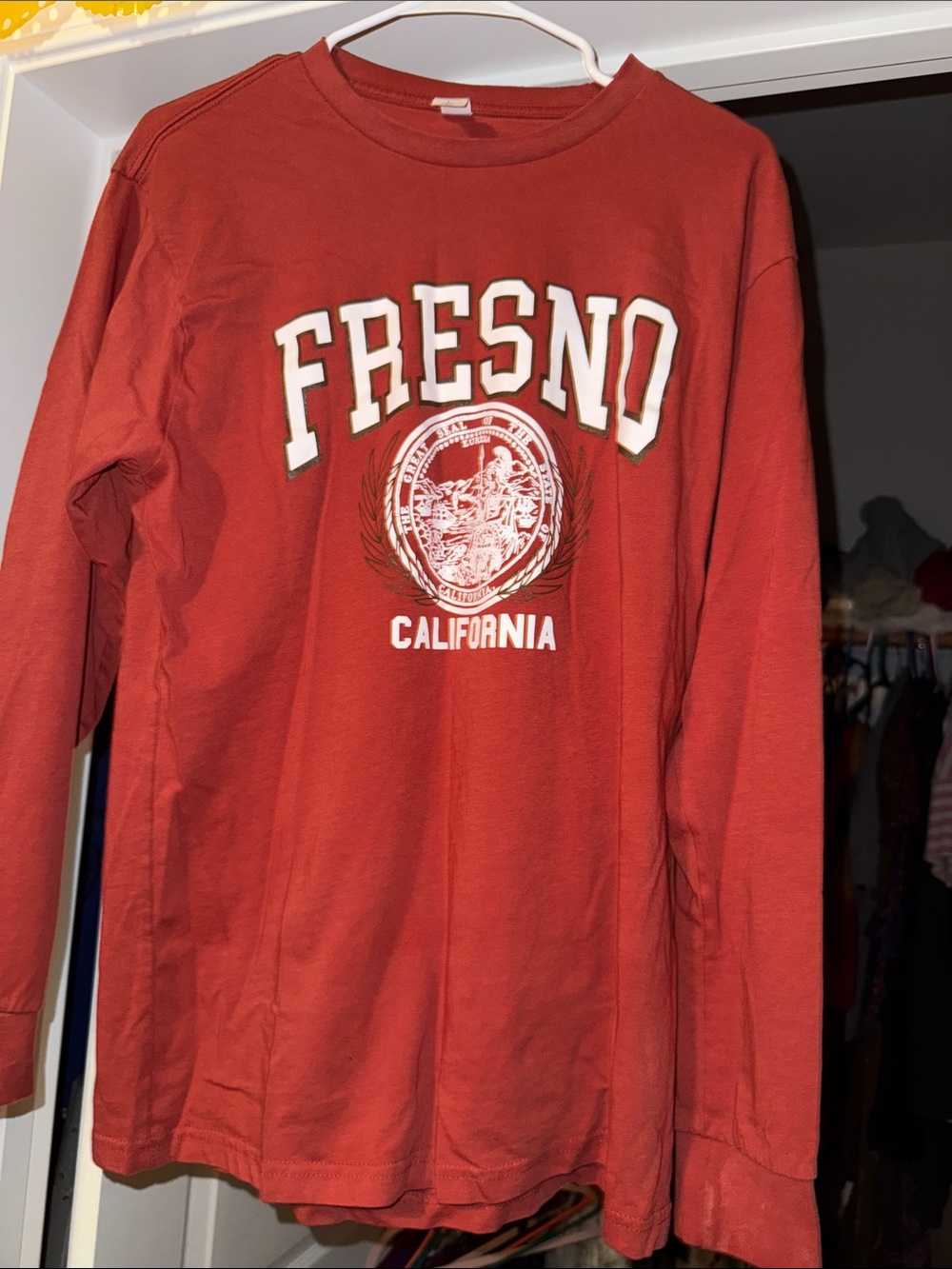 Fresno California Long Sleeve Tee - Red